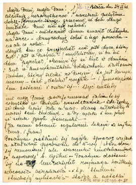 List od Danuty Paleńskiej