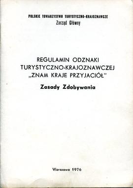 Regulamin odznaki turystyczno-krajoznawczej "Znam kraje przyjaciół"