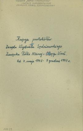 Księga Protokołów Zarządu Wydziału Sędziowskiego Związku Piłki Nożnej -Okręgu Wrocławskiego Od 7 ...