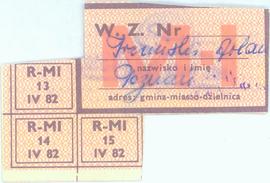 Kartka reglamentacyjna 1982