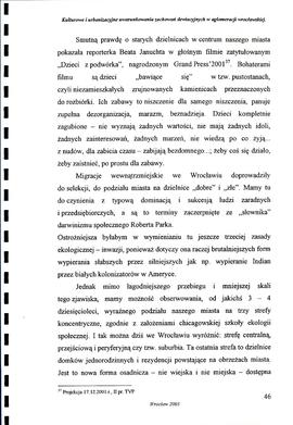 Kulturowe i urbanizacyjne uwarunkowania zachowań dewiacyjnych w aglomeracji wrocławskiej