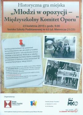 Młodzi w opozycji - Międzyszkolny Komitet Oporu: historyczna gra miejska