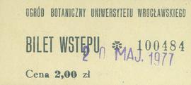 Bilet wstępu do Ogrodu Botanicznego