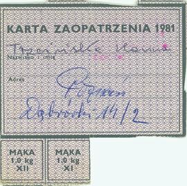 Karta zaopatrzenia 1981