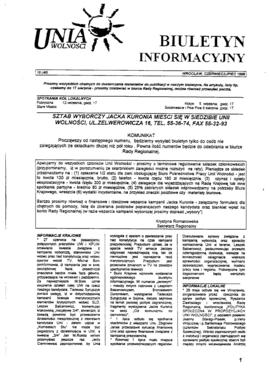 Biuletyn Informacyjny Unii Wolności - nr 10 (45)