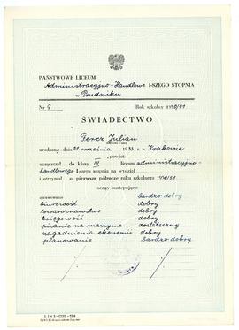 Świadectwo ukończenia szkoły