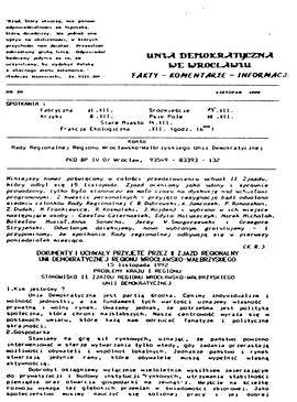Unia Demokratyczna we Wrocławiu - nr 20