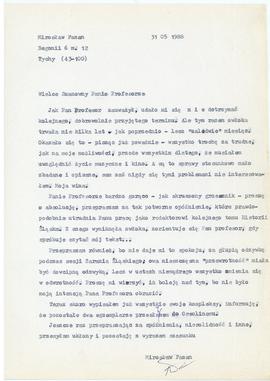 List od Mirosława Fazana